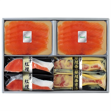｢王子サーモン｣スモークサーモン・漬魚詰合せ【冷凍】