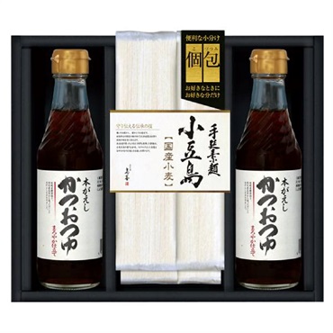 ｢島善｣小豆島手延素麺（北海道産小麦100%）つゆ詰合せ