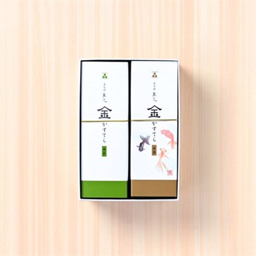 「まめや金澤萬久」金かすてら２本セット(抹茶・金魚)【おまとめ便対象】