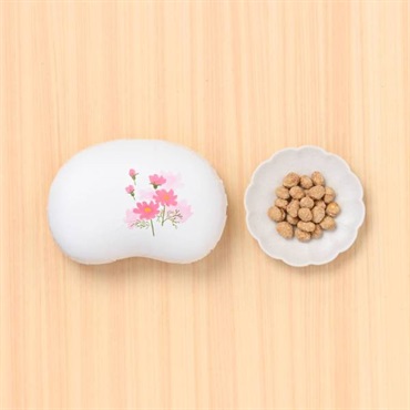 「まめや金澤萬久」有機大豆の炒り豆　能登塩キャラメル（豆箱入り）　絵柄：コスモス【おまとめ便対象】